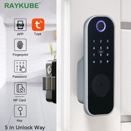 RAYKUBE Smart fingerprint door lock Electronic digital password TUYA WiFi unlock for Metal Gate/secunrity door/hotel
