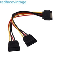 REDFACEVINTAGE Hard Disk Power 15Pin Y Splitter 20CM Power Extension Cable PSU Extension Cable PSU C