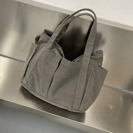 tote bag women tote bag handbag women Japan Japan Korea ins Large-Capacity Solid Color Canvas Bag Fe