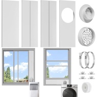 BEWAVE Dryer Vent Window Kit, Window Vent Kit Fit with 4” Ducting Dryer Vent Hose & 5.9” AC Hose for