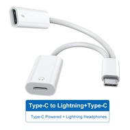 Fonken 2 In 1 Braided Type-C อะแดปเตอร์ USB สายเคเบิลสัญญาณเสียง C ไปยัง Type-C/ 3.5Mm /Ios ตัวแปลงต