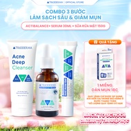 3-Step Combo to Support Acne Reduction Trioderma Facial Cleansing Gel 150g + Serum 30ml + Acne Gel 1