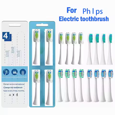 Replacement Brush Heads for Phlps HX6064 HX6011 HX6930 HX6730 Sonic Electric Toothbrush Vacuum Soft