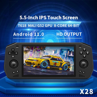 Powkiddy X28 Android 11 Unisoc Tiger T618 5.5 Inch Touch IPS Screen Handheld Retro Game Console Goog