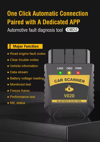 V020 ELM327 Bluetooth OBD2 Scanner Car Engine Code Reader I/M Readiness Diagnostic Scan Tool OBDII A