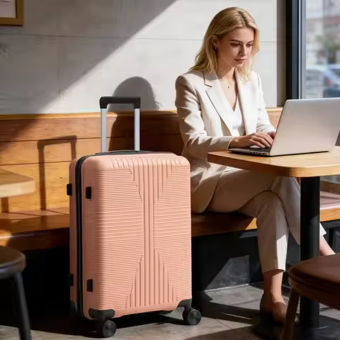 28 Inch Expandable Hard Shell Checked Suitcase 360 Silent Spinner Wheels Luggage for 7+ Days Long Fa