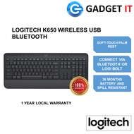 LOGITECH K650 WIRELESS USB BLUETOOTH SIGNATURE KEYBOARD (920-010955 / 920-010987) (Graphite / Off Wh