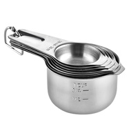 Drip-free Pouring Measuring Cups Stainless Steel Measuring Spoon Set 7pcs 30/60/80/120/160/180/240ml