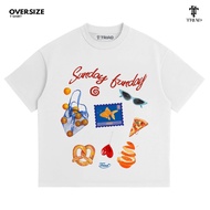 Oversized Triad T-Shirt - Sunday Funday 24s White - Oversized White T-Shirt A9407