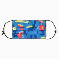 【防疫必備】折式布口罩_韓國花牌款_寶藍柳上燕