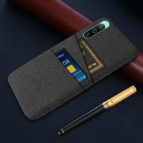 For Sony Xperia 10 IV V VI III II Case Luxury Fabric Dual Card Cover For Sony Xperia 10 II III IV V 