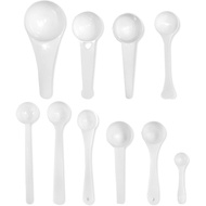 NIIIYTYB 10Pcs Plastic Measuring Spoons Set Gram Cup Powder Scoops 0.25g 0.5g 1g 1.5g 2g 3g 5g 7.5g 