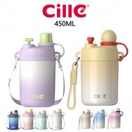 Cille Botol Air Kanak2 Comel 316 Stainless Steel Cute Kid Water Bottle Pastel Straw Strap XB-23113 4