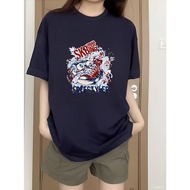 [2 Days Shipping] XH100% Cotton Short-Sleeved T-Shirt Women Tops Korean Style Loose Summer Clothes C