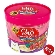INABA - CIAO貓貓 吞拿魚海鮮雜錦肉泥棒(含膠原蛋白)14g x120本【平行進口】