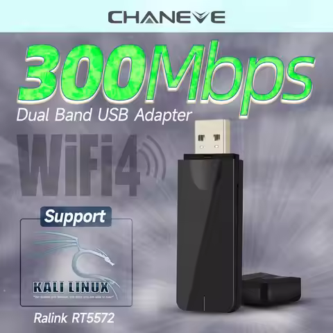 Kali Linux Wi-Fi Adapter RT5572 Chipset Dual Band 300Mbps Wireless USB WiFi Adapter Network Card Bui