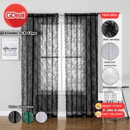GDeal Rod Type Lace Window Curtain Solid Colour Door Curtains Minimalist Curtain Home Decor