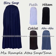 Rok Rempel Panjang SMP SMA SMK Seragam Sekolah / Rok Formal / Rok Sekolah Warna Biru Abu-abu Hitam P