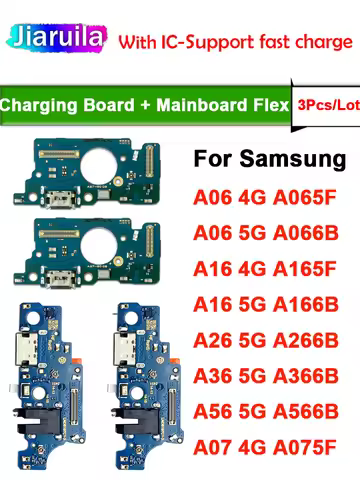 3Pcs , Charging Port Board For Samsung A06 4G A16 A26 A36 A56 A07 A17 A37 Fast Charge Motherboard Co