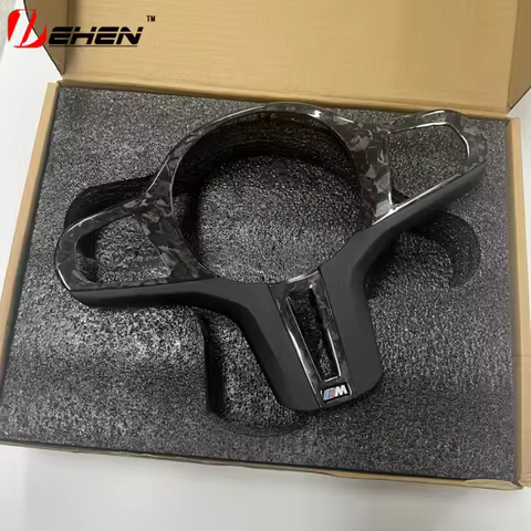 Carbon Fiber Car Steering Wheel Panel Trim Cover Lerther for BMW G80 G82 G83 G87 F95 F96 F97 F98 M8 