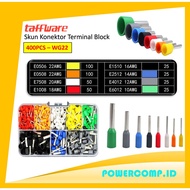 Taffware 400Pcs Assortment Ferrule Wire Copper Crimp Connector Wire Terminals Kit Wire Connector Kit