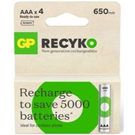 [READY STOCK] GP ReCyko Rechargeable Battery 650mAh AAA (4 Battery Pack)
