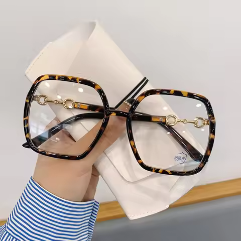 Women New Oversized Square Eyeglasses Anti Blue Myopia Glasses for Men Gafas Myopia 0 To -4.0 Plasti