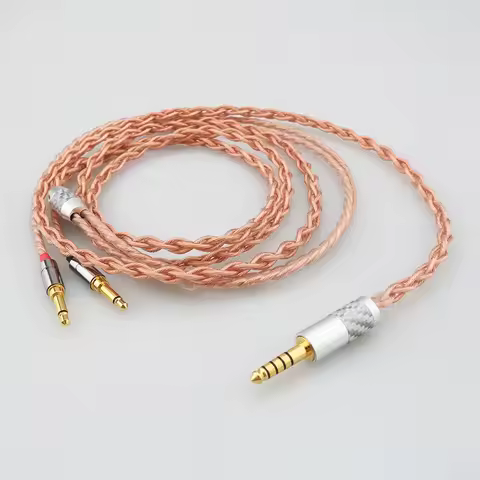 HIFI 2.5/4.4/3.5mm XLR 4 Core Litz OFC Earphone Braided Cable For Hifiman Sundara Ananda HE1000se V2