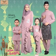 NOELLE Baju Raya Family Sedondon 2024 Baju Kurung Ibu Anak Baju Melayu Ayah Anak Baby JANICE PRO - D