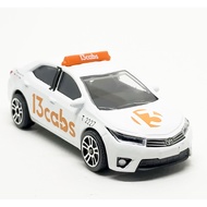 Majorette Toyota Corolla Altis-Australia Taxi 13 Cabs-White Color /Wheels D5S /scale 1/61 (3 inches)