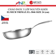Chảo INOX 3 Lớp Nguyên Khối Elmich Trimax EL-3846OL Size 24cm / EL-3846 Size 26cm