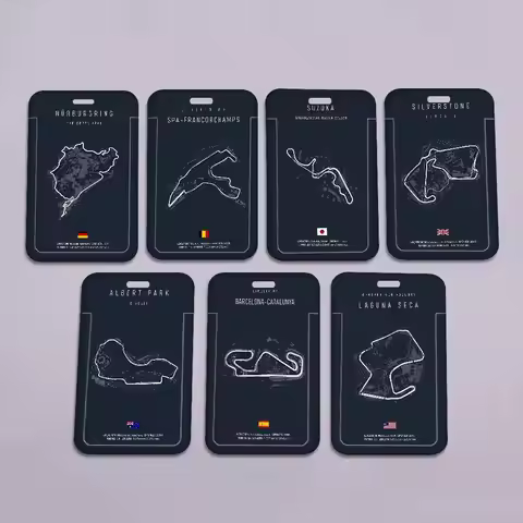 F1 Imola Monaco Track Circuit Unisex Card Cover Women Lanyard Work ID Card Holder Business Work Card