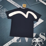 EVISU/God of Fortune 2026 Round Neck Short-Sleeved T-Shirt Couple Style Men Style Pullover Original 