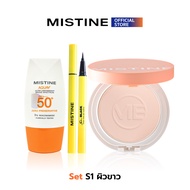 [SET] MISTINE AQUA V SUNSCREEN SPF50+ PA++++ 40 ML + SO BLACK GLOSSY AUTO PEN LINER + NO APP POWDER 