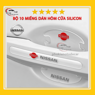 [NISSAN] Bộ 10 miếng dán chống xước hõm cửa xe Nissan silicon cao cấp  miếng dán tay nắm cầm cửa xe 
