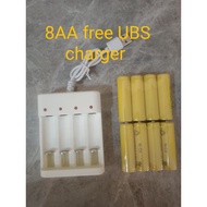 8pcs AA700 mAh/ 8pcs AAA 600mAh+ FREE  CHARGER) Rechargeable Battery for outdoor Solar rechargeable 