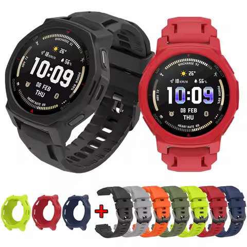 For Huami Amazfit T-Rex 3 PRO 44MM Strap& Case Silicone Sport Watch Band Bracelet for t-rex3 Pro 44M