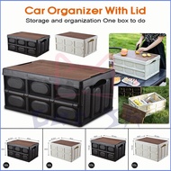 55L Outdoor Folding Storage Box Large Capacity Car Trunk Organizer   Collapsible Travel Camping Tabl