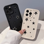 Black and white stars Ultra-Thin Matte Phone Case For OPPO A38 A18 A98 A38 A53 A12 A76 A58 A55 reno11 reno10 reno8 reno7 reno6 reno5 reno4 Shockproof phone case