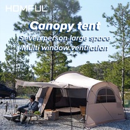 HOMFUL Tunnel Tent Outdoor แคมป์ปิ้ง Thickened Rain หลังคาพับแบบพกพาสองห้องนอนหนึ่งที่พักพิง HZGOE02