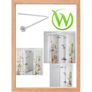 Shower curtain rod with letter U / L / corner corner VIKARN Shower curtain rod, white