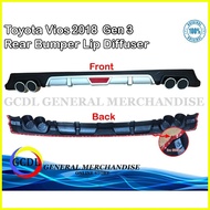 ❖ ✓ ◿ Toyota Vios 2018 3Gen Rear Bumper Lip Diffuser  (Matte Black/Silver)