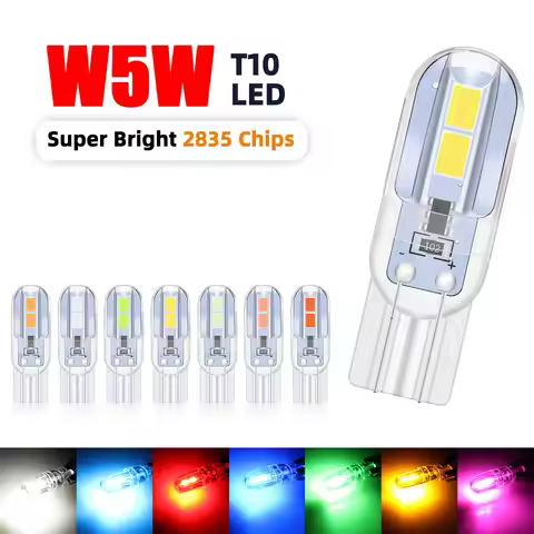 10CS T10 LED W5W Car Indicator Lights 194 168 Reading Light Steady On or Flash 4SMD Dashboard Light 