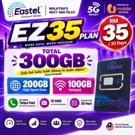 Eastel U Mobile Prepaid SIM Card | 300GB Total Data | Unlimited Calls | 4G/5G Ready | MNP / New Numb