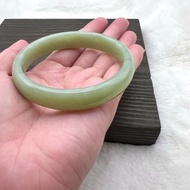 和田玉青玉玉鐲手鐲/料子油潤/平安/送禮/適51.52.53圈口/女兒鐲