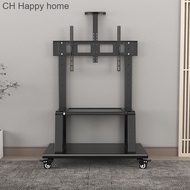 43-120 Inch Movable TV Stand with Wheels, Double Layer Rust Resistant TV Cart, Penyangga TV Mudah Al