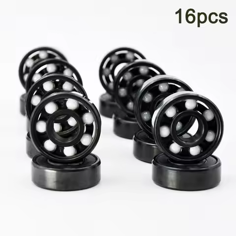 16pcs 608 2RS Hybrid Black Ceramic Ball Bearing 8*22*7mm Silicon Nitride Speed Roller Skate Skateboa