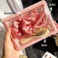 MINI GIFT SCRUNCHIE GIFT JEDAI WOODEN COMB [KDW122] BESTIE GIFT HAIR TIE