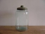 WH0511【四十八號老倉庫】二手 早期 台灣 綠色 玻璃 糖果罐 玻璃罐 玻璃瓶 高29.5cm 1罐價