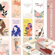 BRYTEFY 100 Empowering Affirmation Cards for Women, Daily Motivation with Thought-Provoking Question